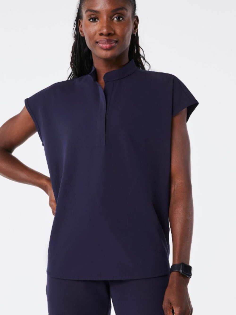 FIGS - Navy Rafaela - Oversized Scrub Top